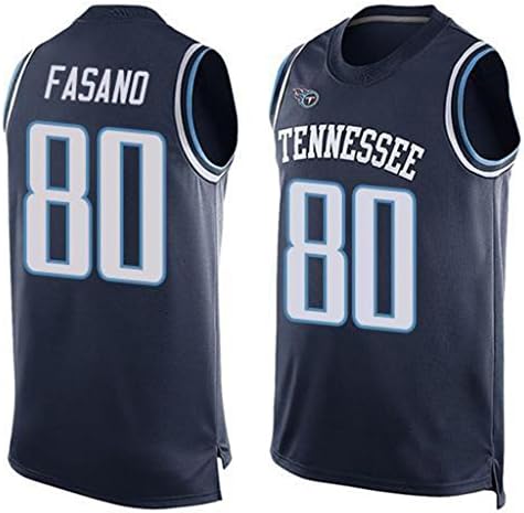 Men's Tennessee Titans Anthony Fasano #80 Limited Tank Top Jersey Blue L