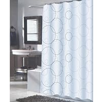 84' Extra Long Ava Black And White Fabric Shower Curtain