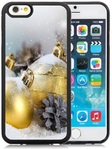 Easy Use iPhone 6 4.7 inch Case Christmas Decorations Golden Globes Snow Wallpaper