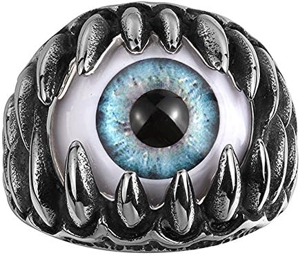 Bao Style Men's Cool Personalized Evil Eye Rock Style Rings(Size 9)