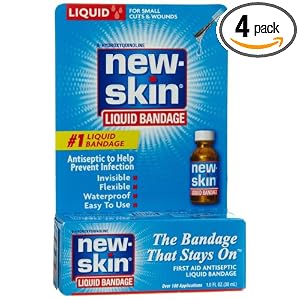 New-Skin Liquid Bandage, First Aid Liquid Antiseptic, 1-Ounce Bottles (Pack of 4)