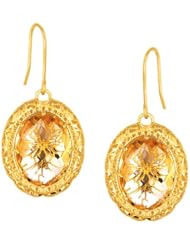 14K Yellow Gold Earrings with Citrine Accents