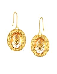 14K Yellow Gold Earrings with Citrine Accents
