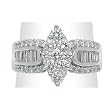 14K White Gold Diamond Ring - 1.50 Ct.