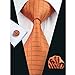 Hi-Tie Mens Orange Silk Tie Hanky Cufflinks set 6 Styles for Choose