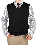 Luciano Natazzi Classic Fit V-Neck Vest Premium Cotton Sweater Vest Cashmere Touch