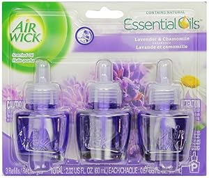 Air Wick Scented Oil Air Freshener, Lavender and Chamomile, 3 Refills, 0.67 Ounce