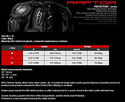 Moto Snowboard MTB RAPTOR AirCage Body Armor Protection / XL SIZE (34")