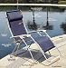 FAULKNER ZERO GRAVITY PADDED CHAIR IN NAVY BLUE- EXTRA LARGE SIZE