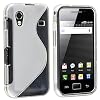 TPU Rubber Skin Case for Samsung Galaxy Ace GT-S5830, Frost Clear White S Shape