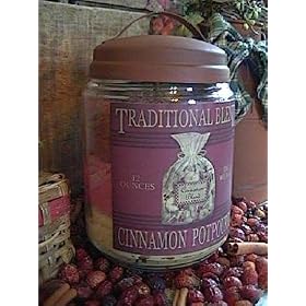 26oz Cinnamon Potpourri Glass Jar Soy Candle by CricketCat
