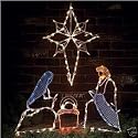 CHRISTMAS LIGHTED NATIVITY AND STAR great in your window, fireplace mantel