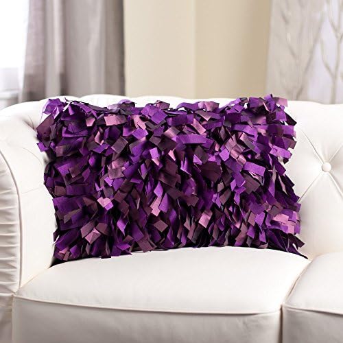 Edie Inc. Edie Inc. Luxe Palmera Laser Decorative Pillow -, Purple, Polyester, 14L x 21W in.