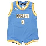 (アディダス)adidas NBA デンバーナゲッツ #3 タイローソン ロンパース 水色黄色白 (24M) [並行輸入品]