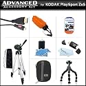 Essential Accessories Bundle Kit For Kodak PlaySport (Zx5) HD Waterproof Pocket Video Camera (2nd Generation) NEWEST MODEL, PLAYFULL CAMERA Includes Hard Shell Case + USB 2.0 Card Reader + Micro HDMI Cable + Tripod + Flexible Tripod + Float Strap + More