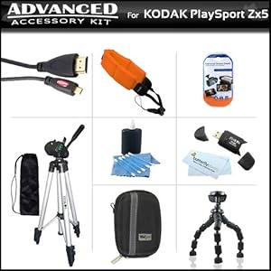 Essential Accessories Bundle Kit For Kodak PlaySport (Zx5) HD Waterproof Pocket Video Camera (2nd Generation) NEWEST MODEL, PLAYFULL CAMERA Includes Hard Shell Case + USB 2.0 Card Reader + Micro HDMI Cable + Tripod + Flexible Tripod + Float Strap + More Essential Accessories Bundle Kit For Kodak PlaySport (Zx5) HD Waterproof Pocket Video Camera (2nd Generation) NEWEST MODEL, PLAYFULL CAMERA Includes Hard Shell Case + USB 2.0 Card Reader + Micro HDMI Cable + Tripod + Flexible Tripod + Float Strap + More