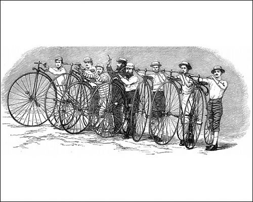 Photographic Prints of The Start of the Bath to London Bicycle Race, 187 from Mary Evans