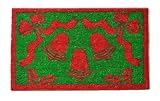 Imports Decor Vinyl Back Coir Doormat, Christmas Bells, 18-Inch by 30-Inch