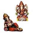 Set of 2 Terra-cotta Ganesh Statues