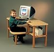 Grade School Computer Desk in Maple Finish By Wild Zoo