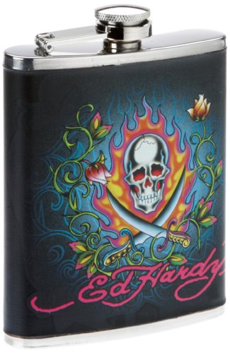 Ed Hardy 10293600 Flachmann Flames adnd Vines schwarz / bunt Edelstahl 7oz, 9.5 x 11.5 cm Preisvergleich