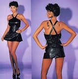 Kurzes Leder Mini-Kleid schwarz - Gr. S-L