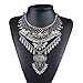 Fashion Vintage Crystal Zinc Alloy Big Pendant Bib Chain Statement Necklace for Women