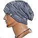 Cool Men Roll Knit Beanie Rectangular Winter Skullcap Top Hat B816 (B5816-Navy(Warmer))