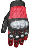 MT100 MOTORCYCLE MOTOCROSS CARBON KEVLAR RED GLOVES M