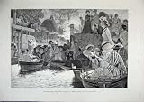 Review Old-print  / 1886 BOULTER'S LOCK MAIDENHEAD HENLEY REGATTA BOATS ART