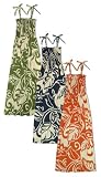 Tea Length Smocked Dress - Bold Beach Botanic Versatile Ties Hawaiian Aloha Smocked Sun Dress