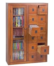 Big Sale Best Cheap Deals Solid Oak Multimedia Cabinet w Door & Drawers (Dark Oak)