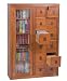 Multimedia Storage Cabinet with Glass Door in Oak Finish