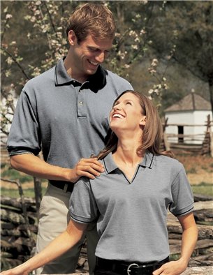 Premium Quality Mens Streamline Golf Sport Shirt With 3M Scotchgard Protection - Heather Gray/Black, 4XL
