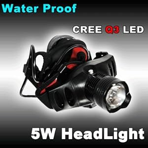 【クリックで詳細表示】【5W】CREE LEDフォーカスコントロールヘッドライト 照射距離150m 300ルーメン 【ブラック】