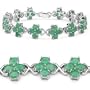 11.20 Carat Genuine Emerald Ovals Sterling Silver Bracelet