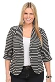 Torrid Plus Size Grey And White Striped Blazer