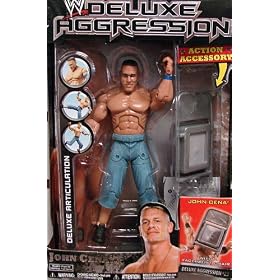 WWE Deluxe Aggression Series 23 John Cena with Face Print Chair Wrestling Action Figure Toy by Jakks Pacific