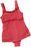 #1: Playshoes Mädchen Badeanzug, gepunktet UV-Schutz nach Standard 801 und Oeko-Tex Standard 100 Badeanzug mit Rock in rot mit weißen Punkten 461035
