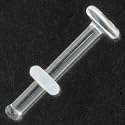 Glass Single Flared Labret Retainer: 8g 1/2"