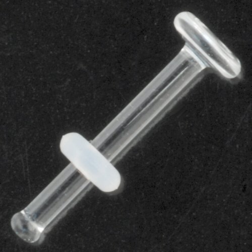 Glass Single Flared Labret Retainer: 8g 1/2