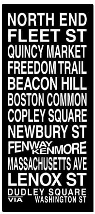 Boston Destination Subway Train Bus Roll - 28" X 64" - Ready to Hang - Vintage Inspired