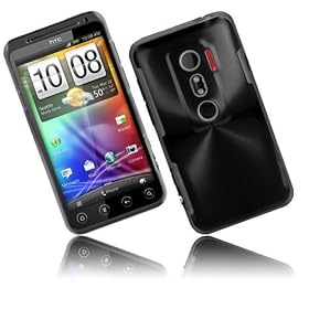 Modern-Tech HTC Evo 3D Black Aluminium & Polycarbonate Snap-On Case / Cover