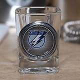 NHL Tampa Bay Lightning Crystal Coat Emblem 2 oz. Square Shot Glass