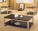 3pc Contemporary Occassional Table Set in Cappuccino Color with Silver Finish Sides: Set Includes: Coffee Table and 2 End Tables