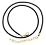 Necklace Cord For Pendants - D47 - Black Velvet Flock - 16" + 2" Extension Chain ~ Gold Plated Ends
