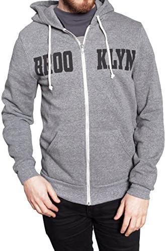 Brooklyn Industries BK Typer Zip Hoodie Mens Eco Grey SM