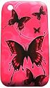 Xtra-Funky Exclusive Soft Silicone Pink/Black Butterflies Case for iPhone 3G 3Gs