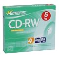 Memorex 80-Min. CD-RW Slim Disc Pack - 5-pk.