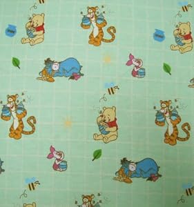 SheetWorld Fitted Oval Crib Sheet (Stokke Sleepi) - Pooh Green Check - Made In USA